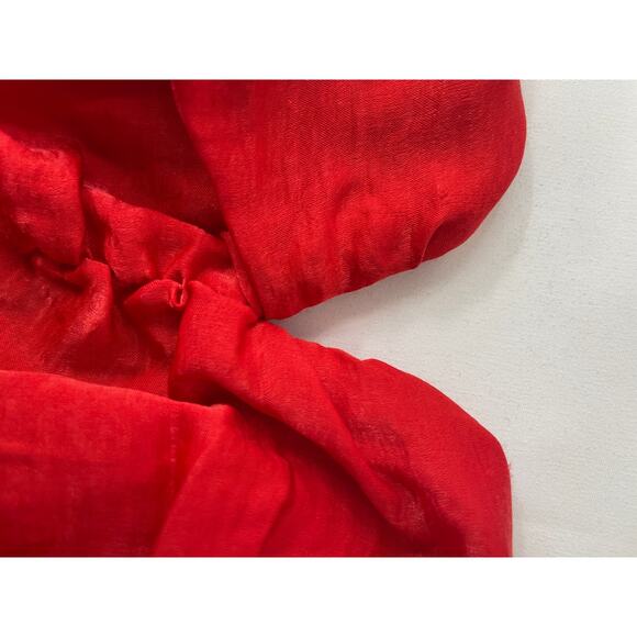 Rabbit Rose Womens Ruched Smocked Red Cropped Tank Top Bustier NEW Large - Picture 9 of 9